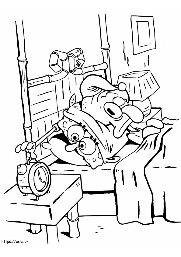 Squidward Wakes Up coloring page