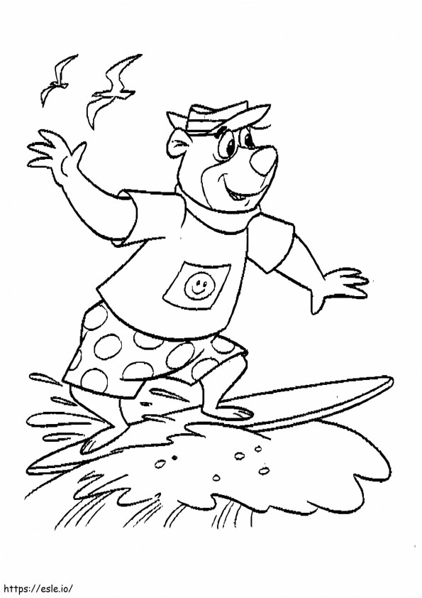 Yogi Bear Surfing