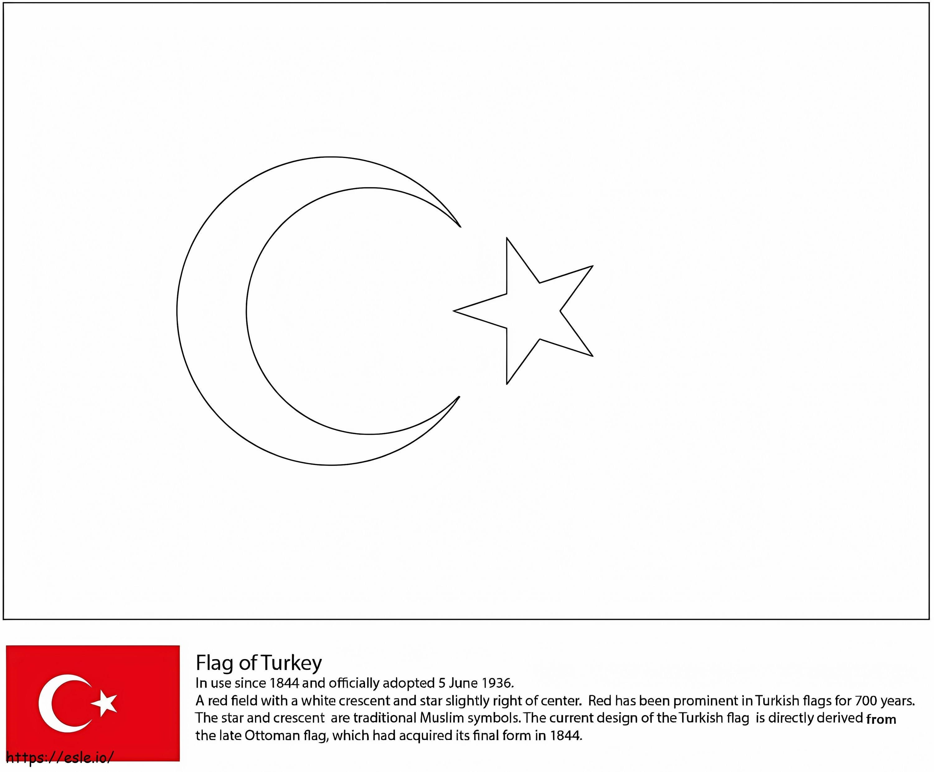 トルコの国旗 ぬりえ - 塗り絵