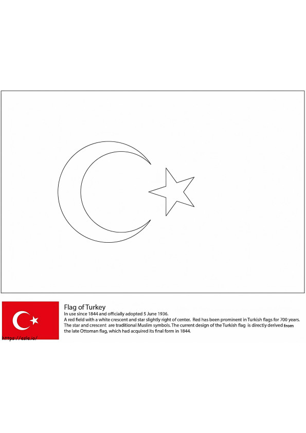 Vlag Van Turkije kleurplaat