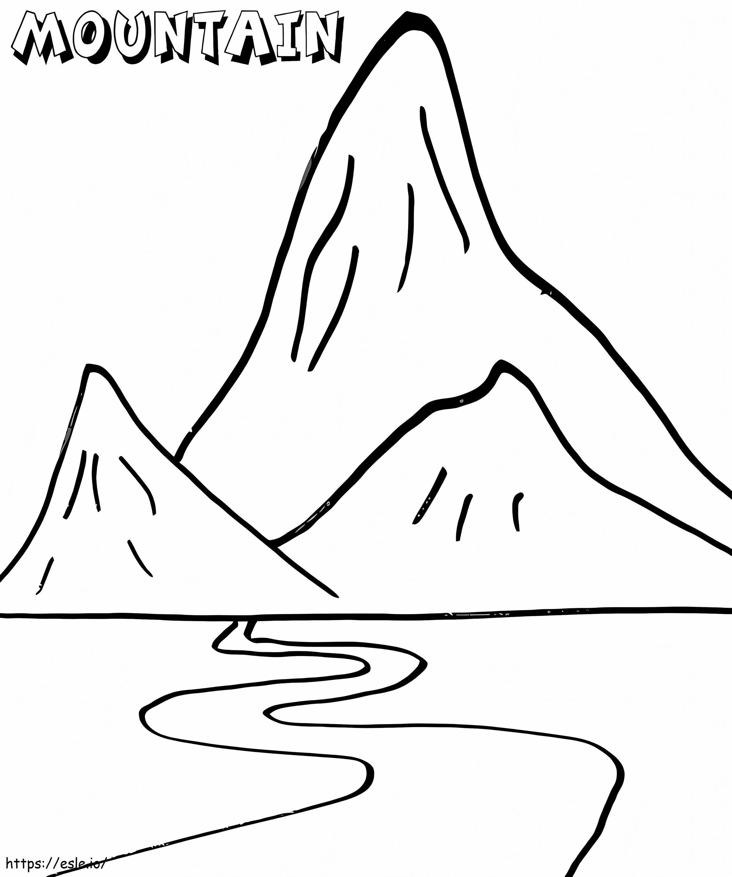 tres montañas para colorear