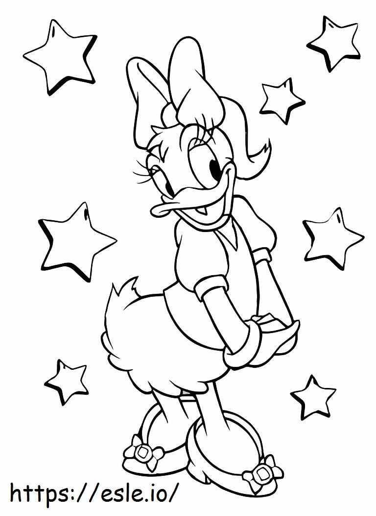 Coloriage Daisy Duck avec étoile à imprimer dessin