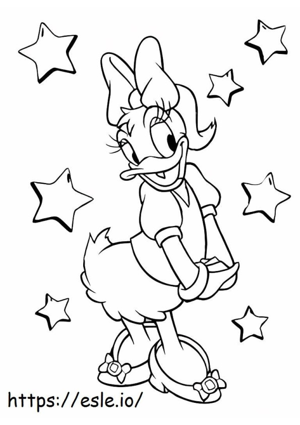 Coloriage Daisy Duck avec étoile à imprimer dessin