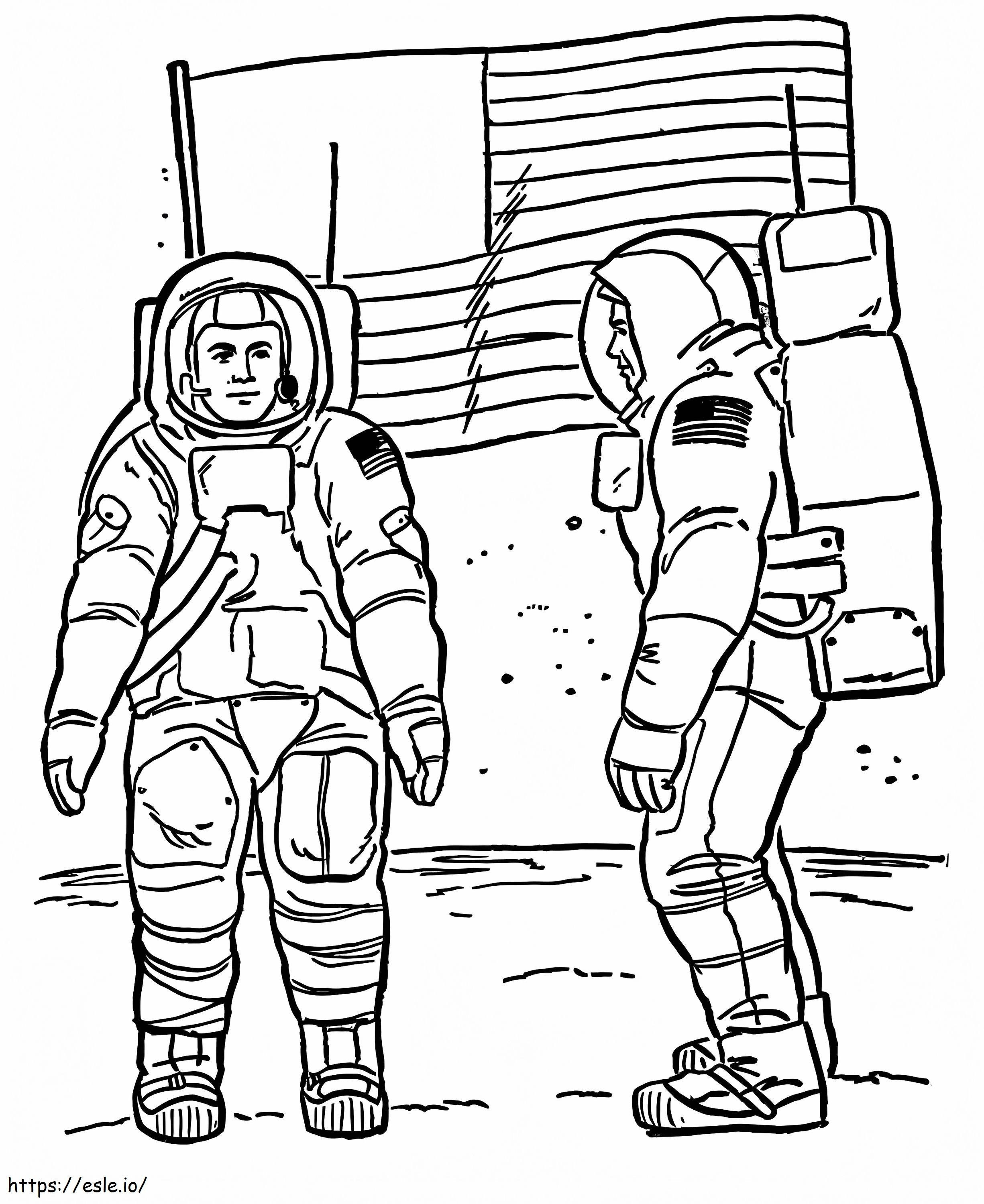 アメリカの宇宙飛行士 ぬりえ - 塗り絵
