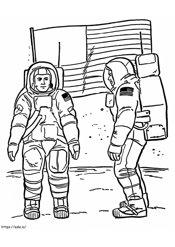 アメリカの宇宙飛行士 ぬりえ - 塗り絵