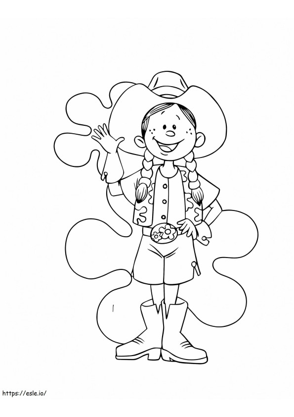 Funny Cowgirl coloring page