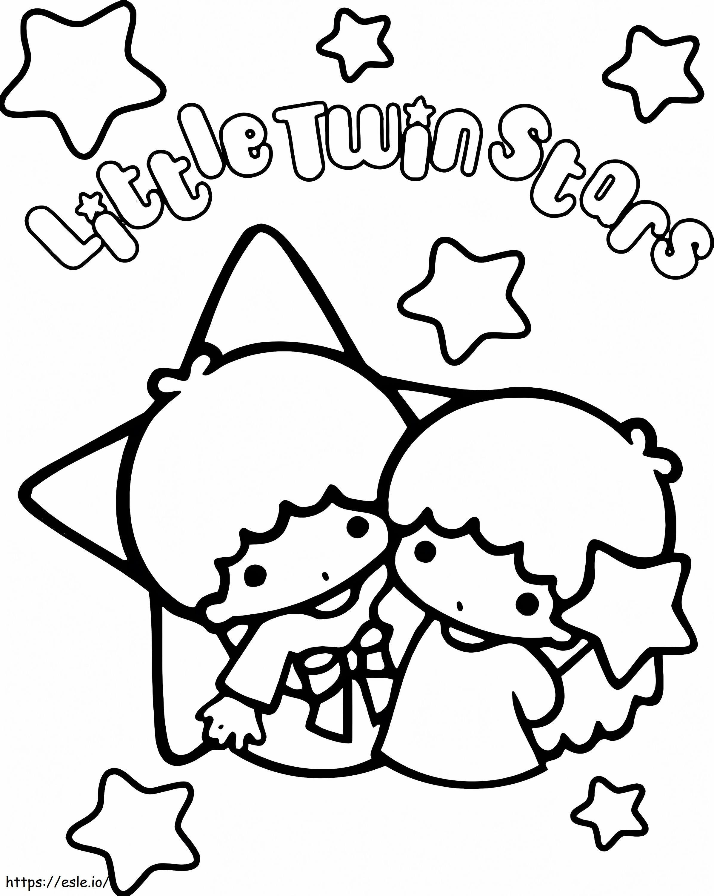 Lovely Little Twin Stars coloring page