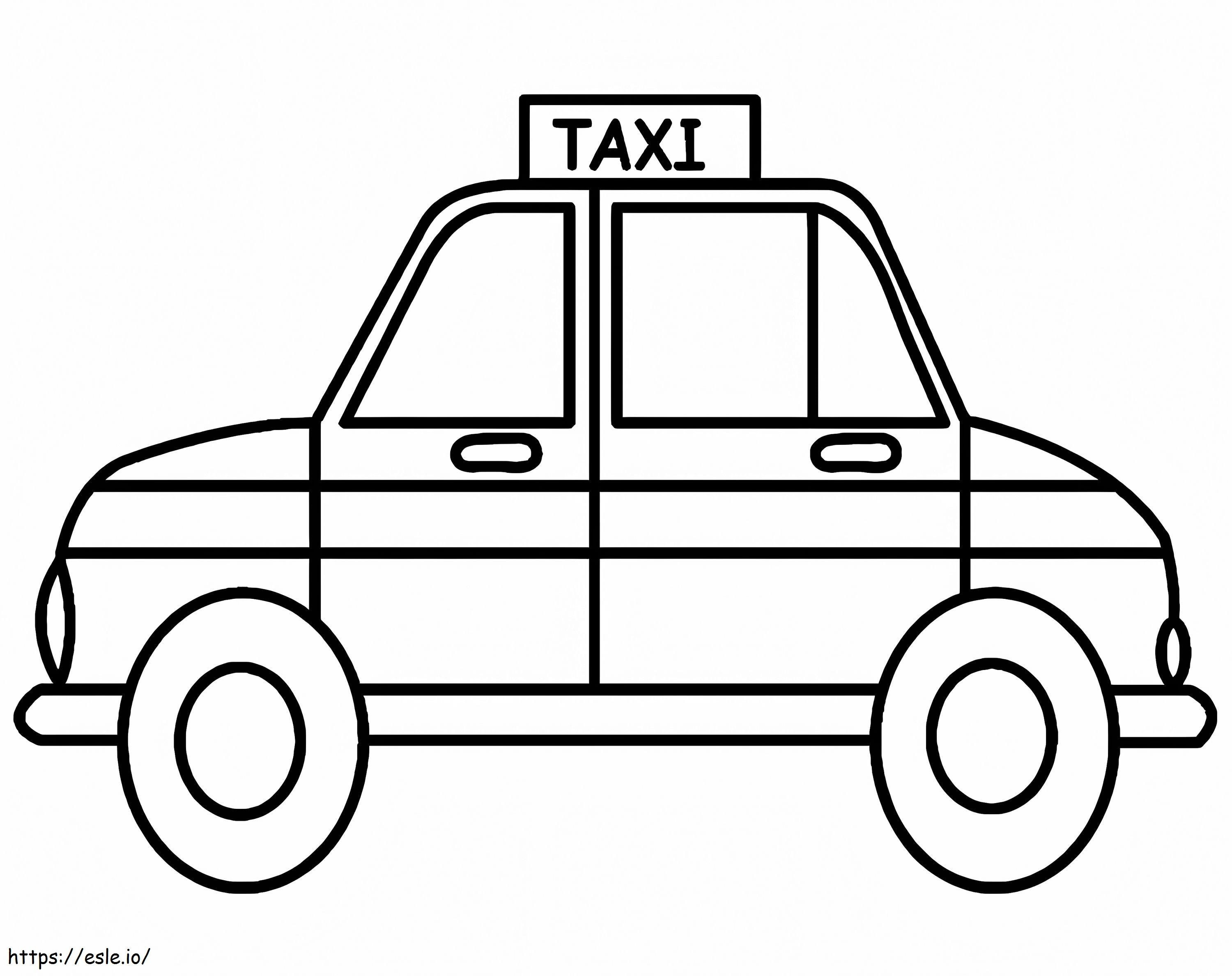 Taxi Simple 2 coloring page