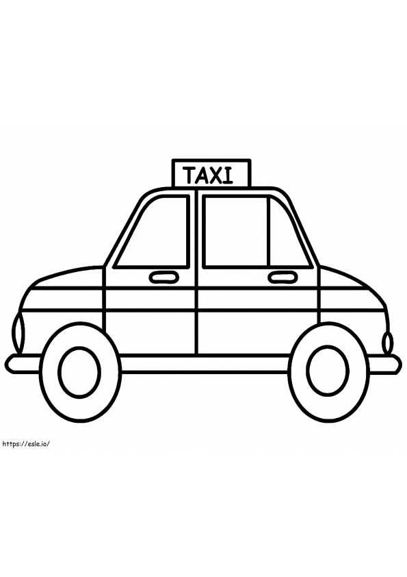 Taxi Simple 2 coloring page