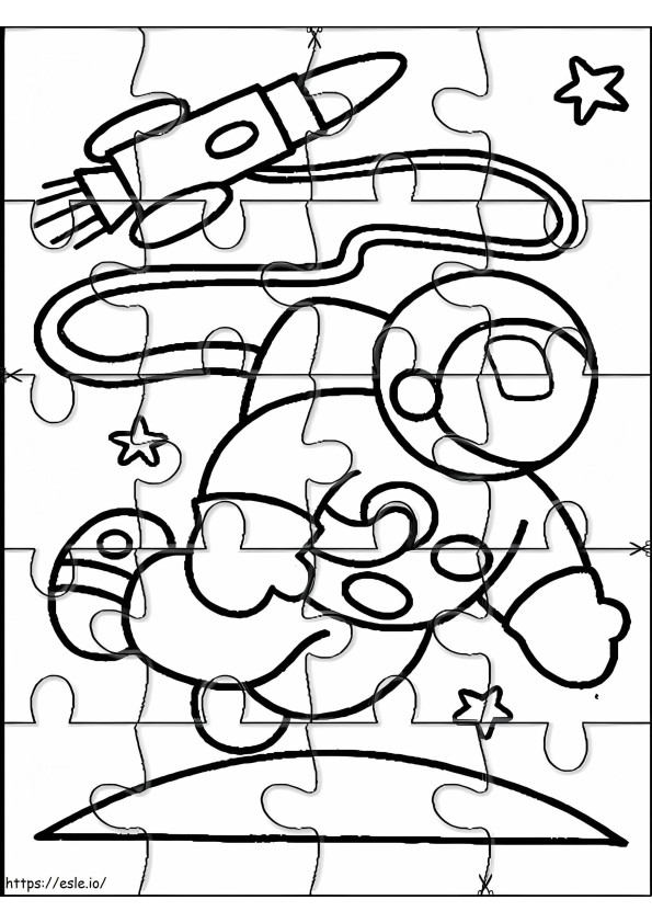Astronaut Jigsaw Puzzle coloring page