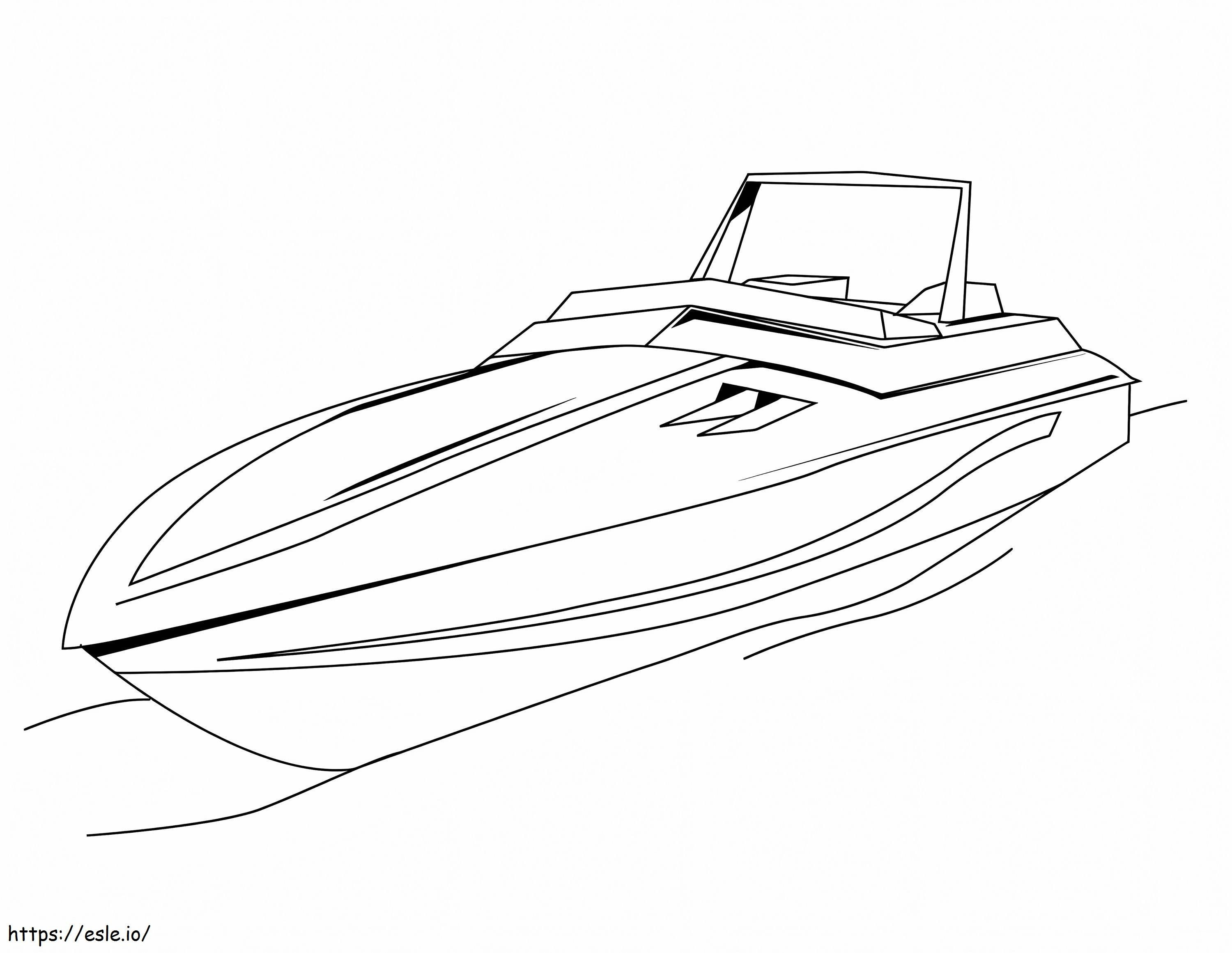 Sebuah Speedboat Gambar Mewarnai
