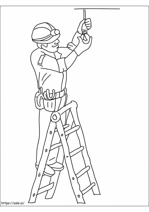 Printable Electrician coloring page