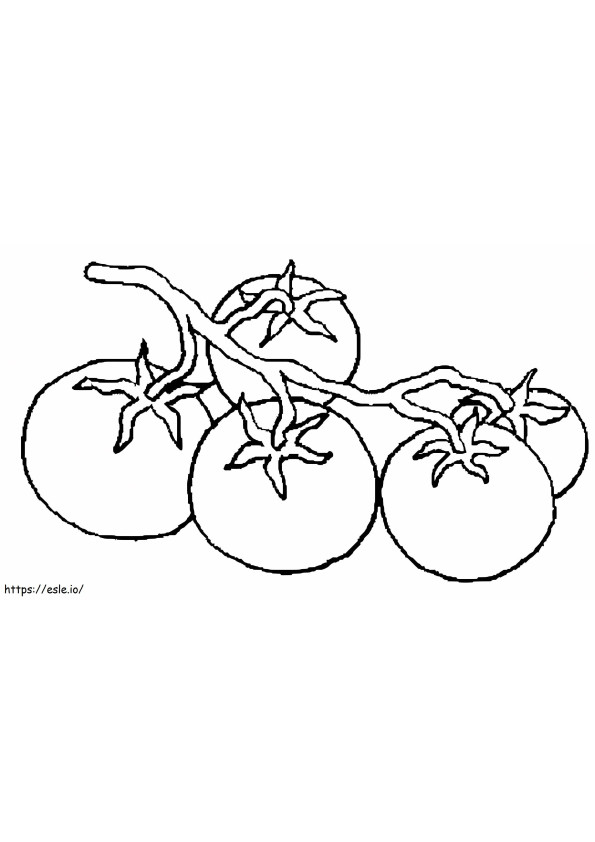dibujo de cuatro tomates para colorear