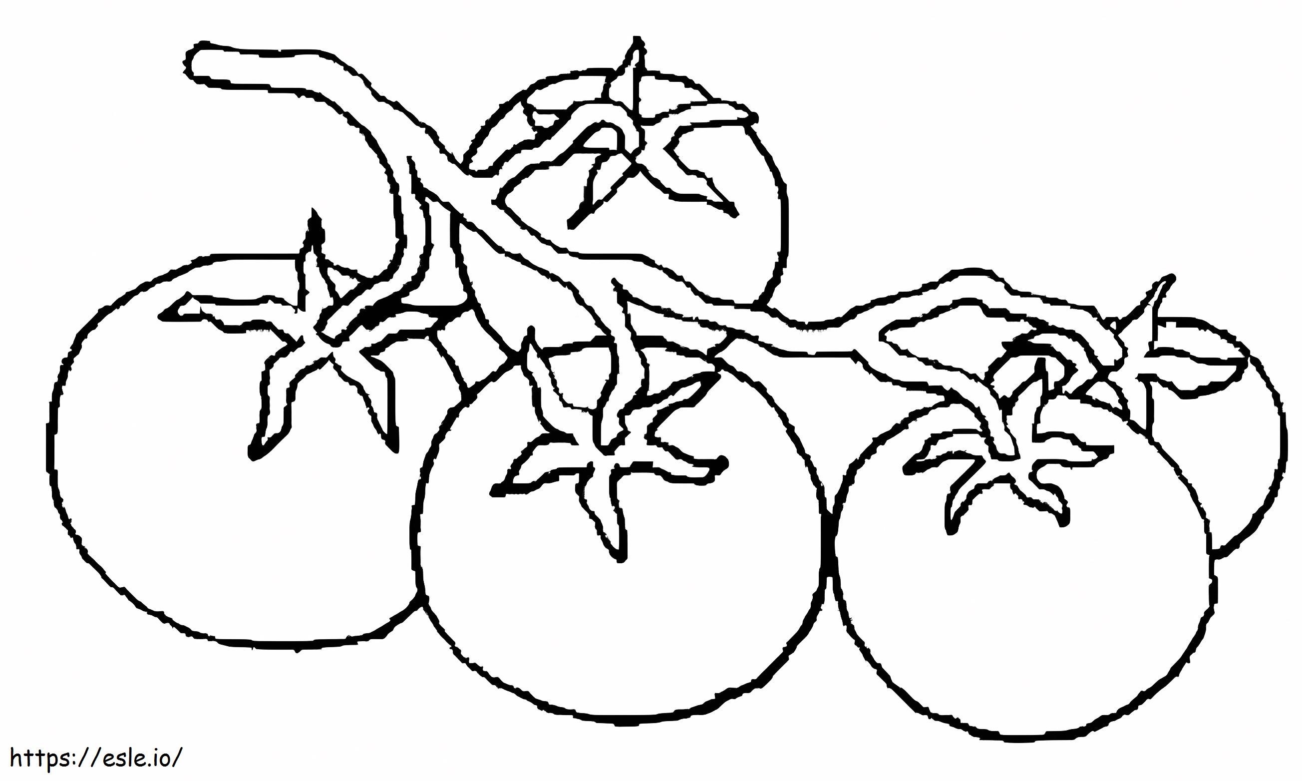Drawing Of Four Tomatoes coloring page