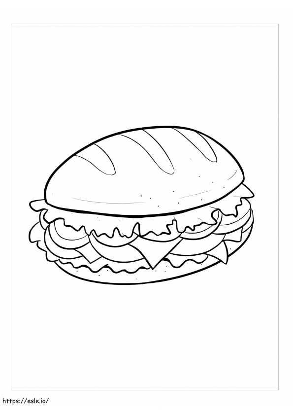 Hamburger fresco da colorare