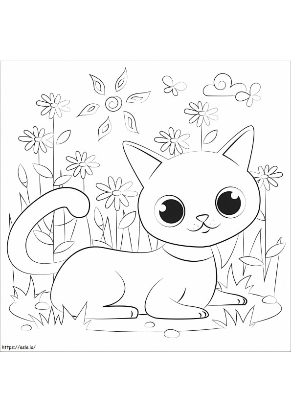 愛らしい猫 ぬりえ - 塗り絵
