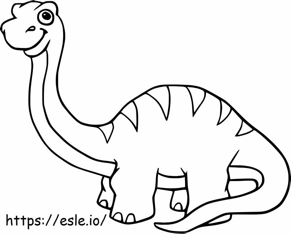 笑顔のブロントサウルス ぬりえ - 塗り絵