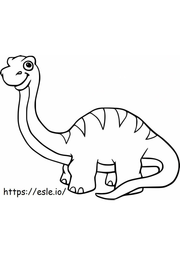 Coloriage Brontosaure souriant à imprimer dessin