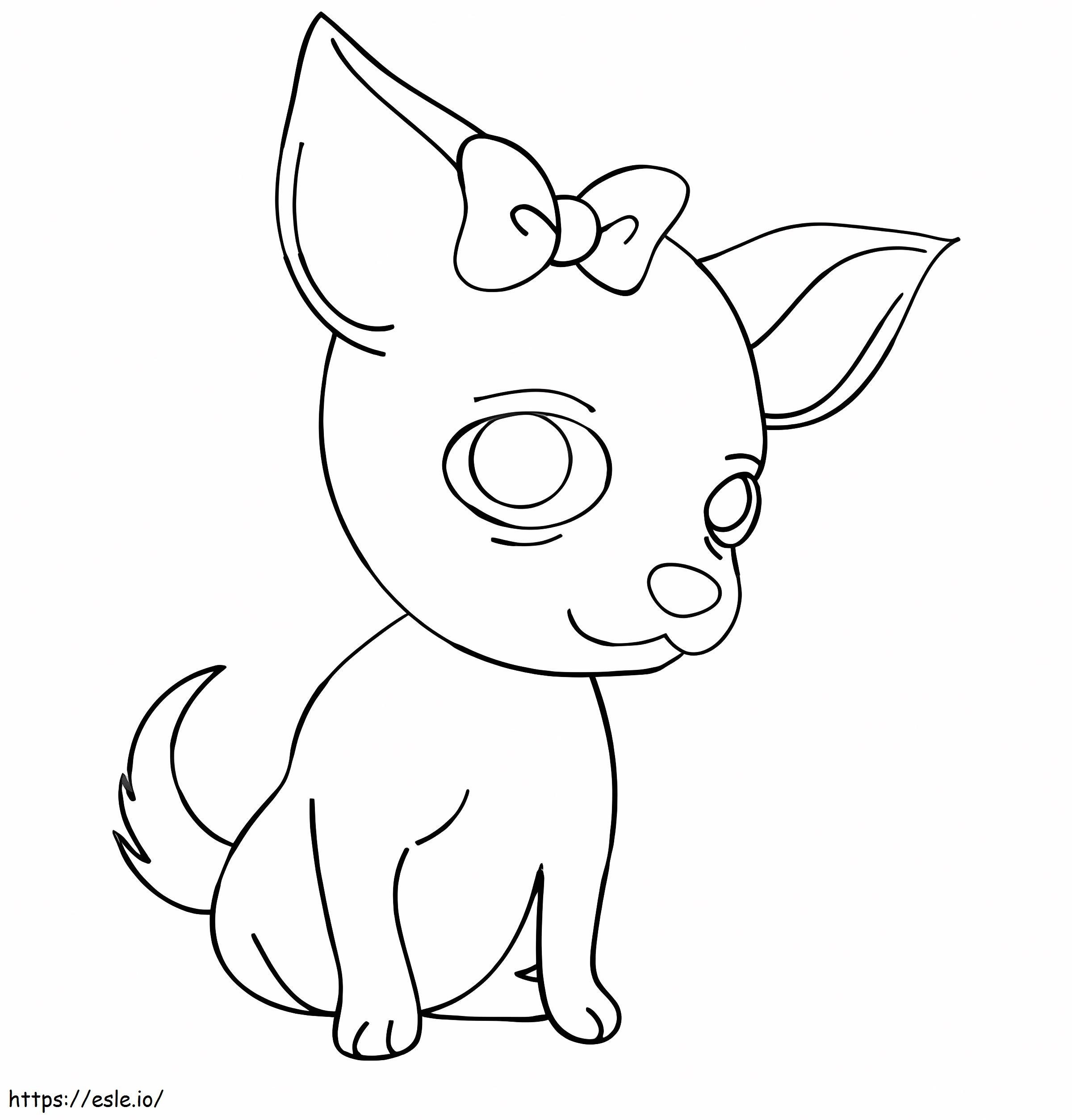 Coloriage Chihuahua est mignon à imprimer dessin