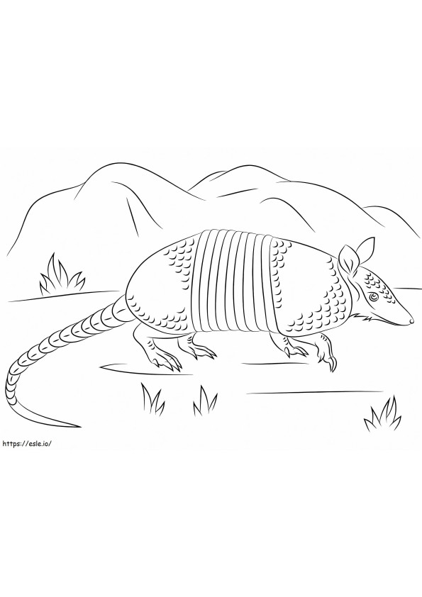 Armadillo With Mountain coloring page