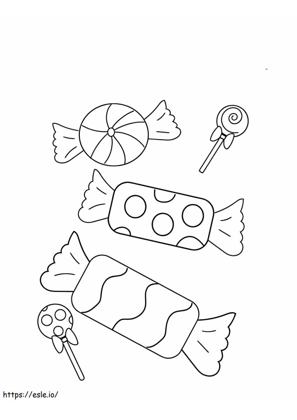 Five Candies coloring page