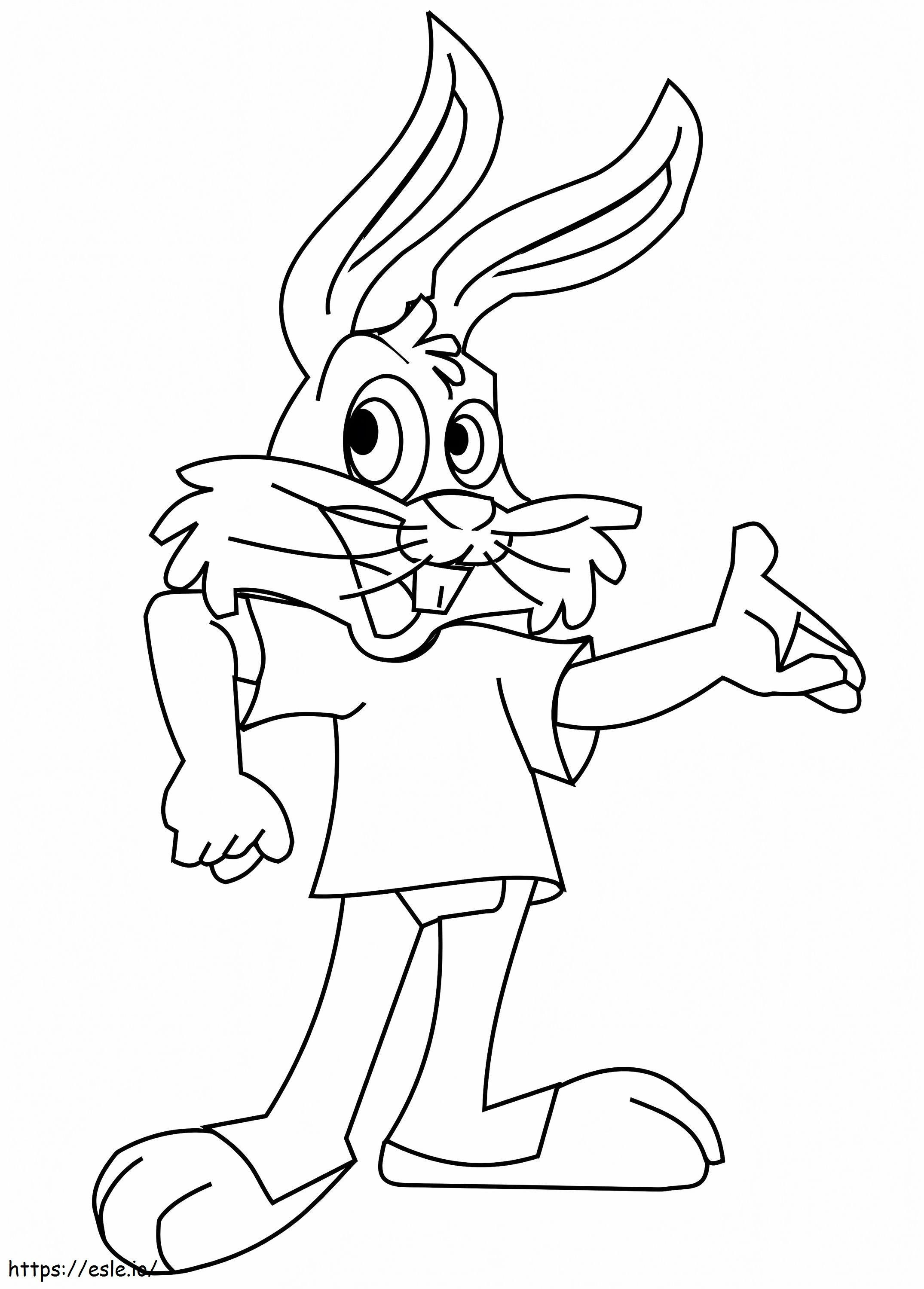 Um coelho de desenho animado para colorir