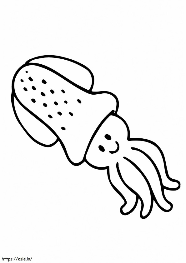 Baby Squid A4 1 coloring page
