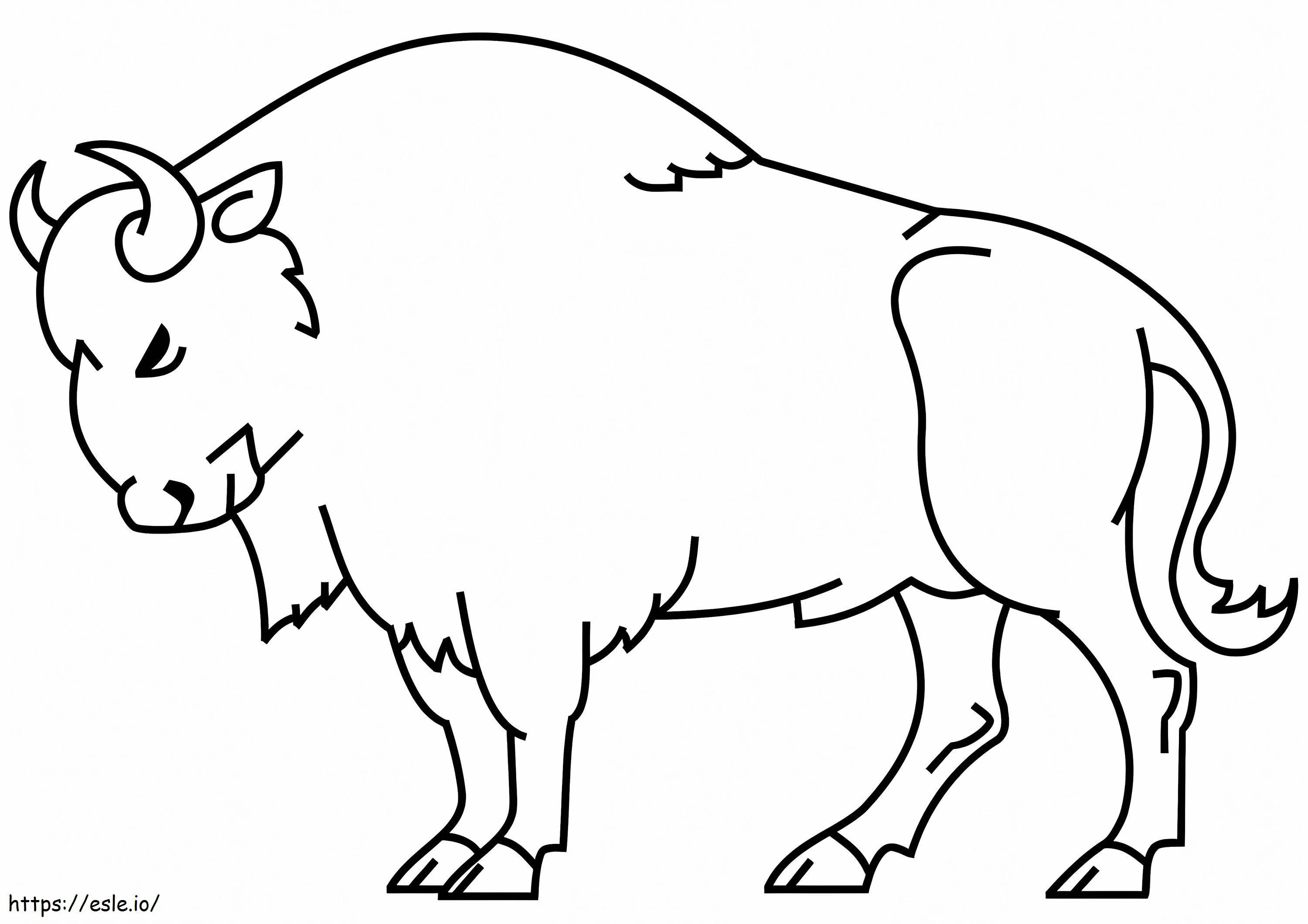 Coloriage bison simple à imprimer dessin