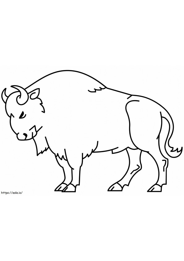 Coloriage bison simple à imprimer dessin