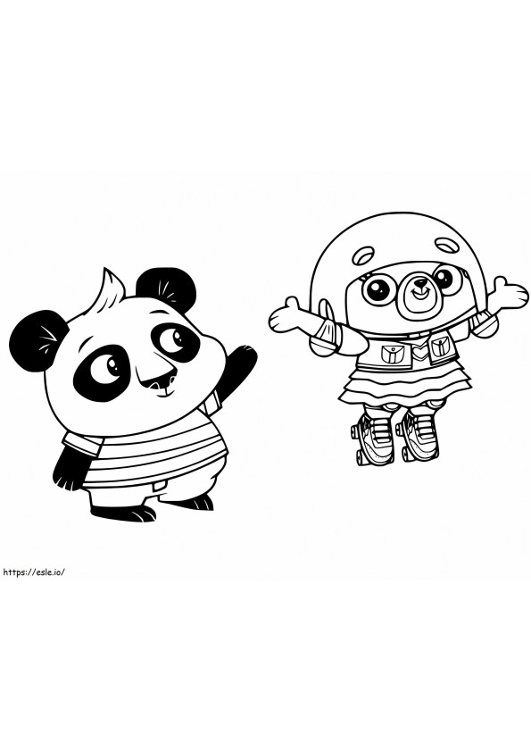 Chip și Nico Panda de colorat