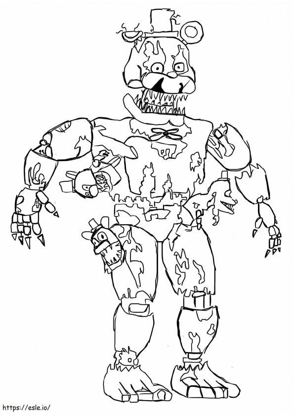 Nightmare Freddy 5 Nights At Freddys coloring page