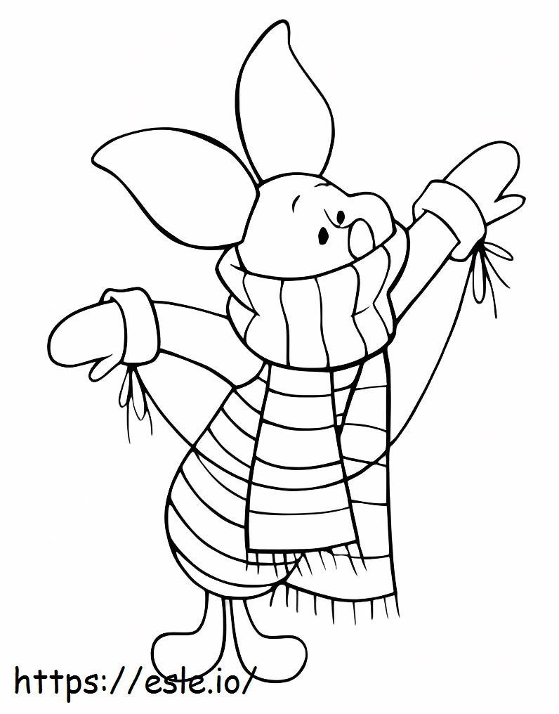 Piglet In Winter coloring page