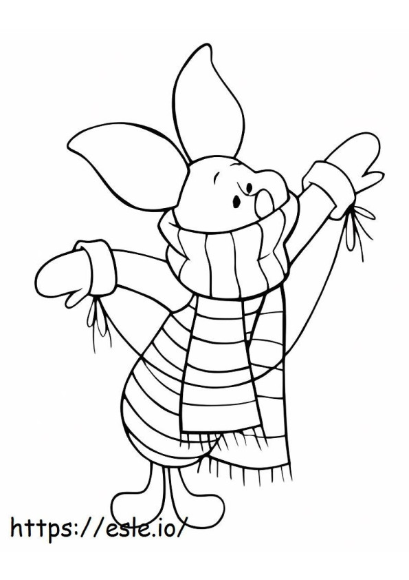 Piglet In Winter coloring page