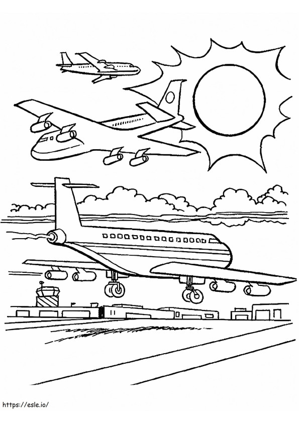Coloriage Aéroport gratuit imprimable à imprimer dessin