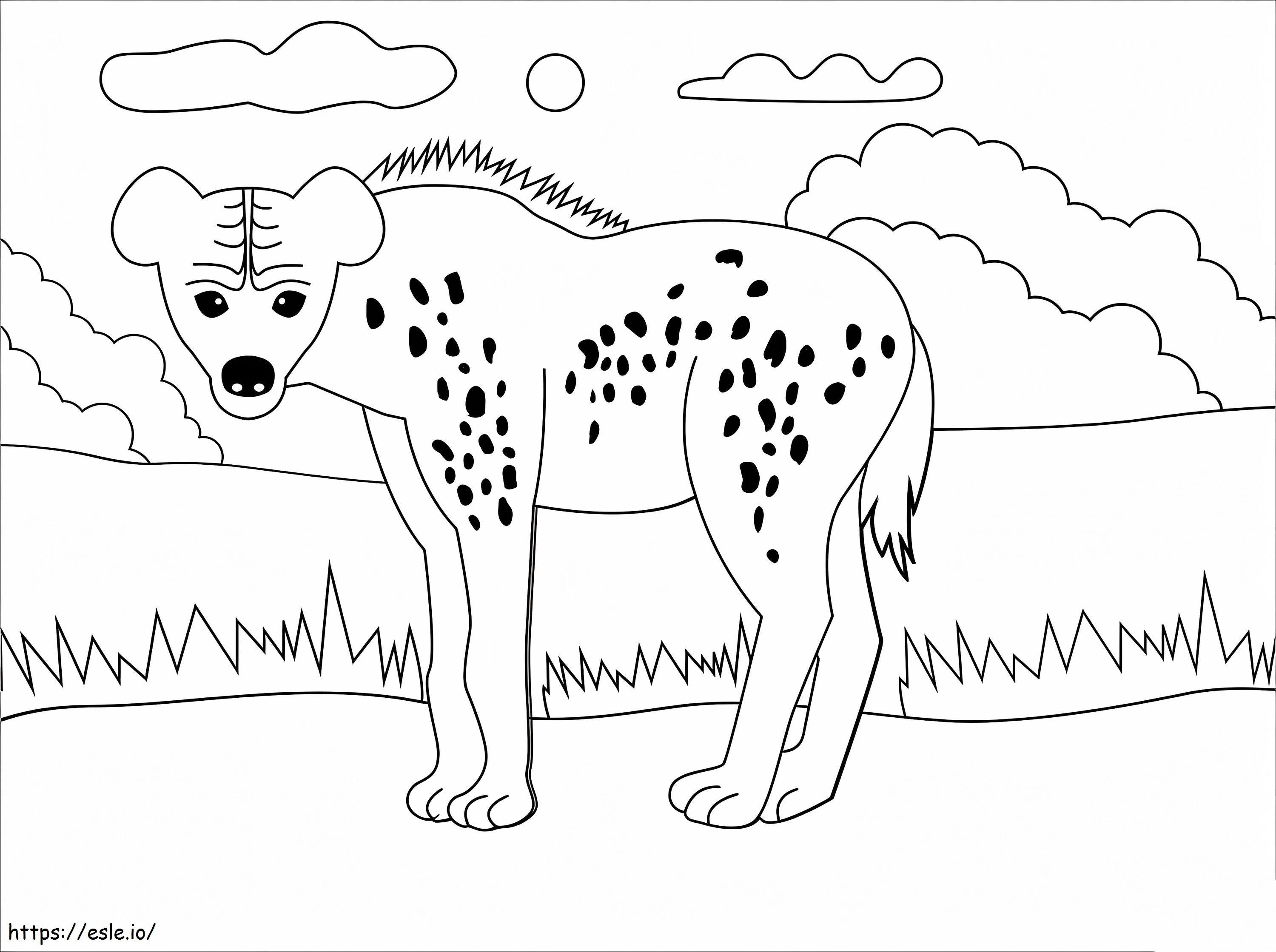 Coloriage Hyène simple à imprimer dessin