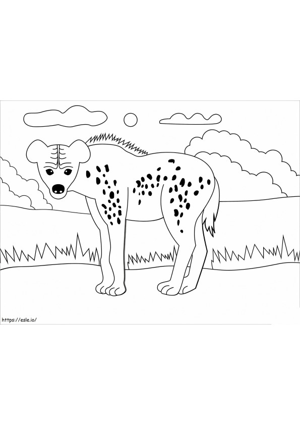 Coloriage Hyène simple à imprimer dessin