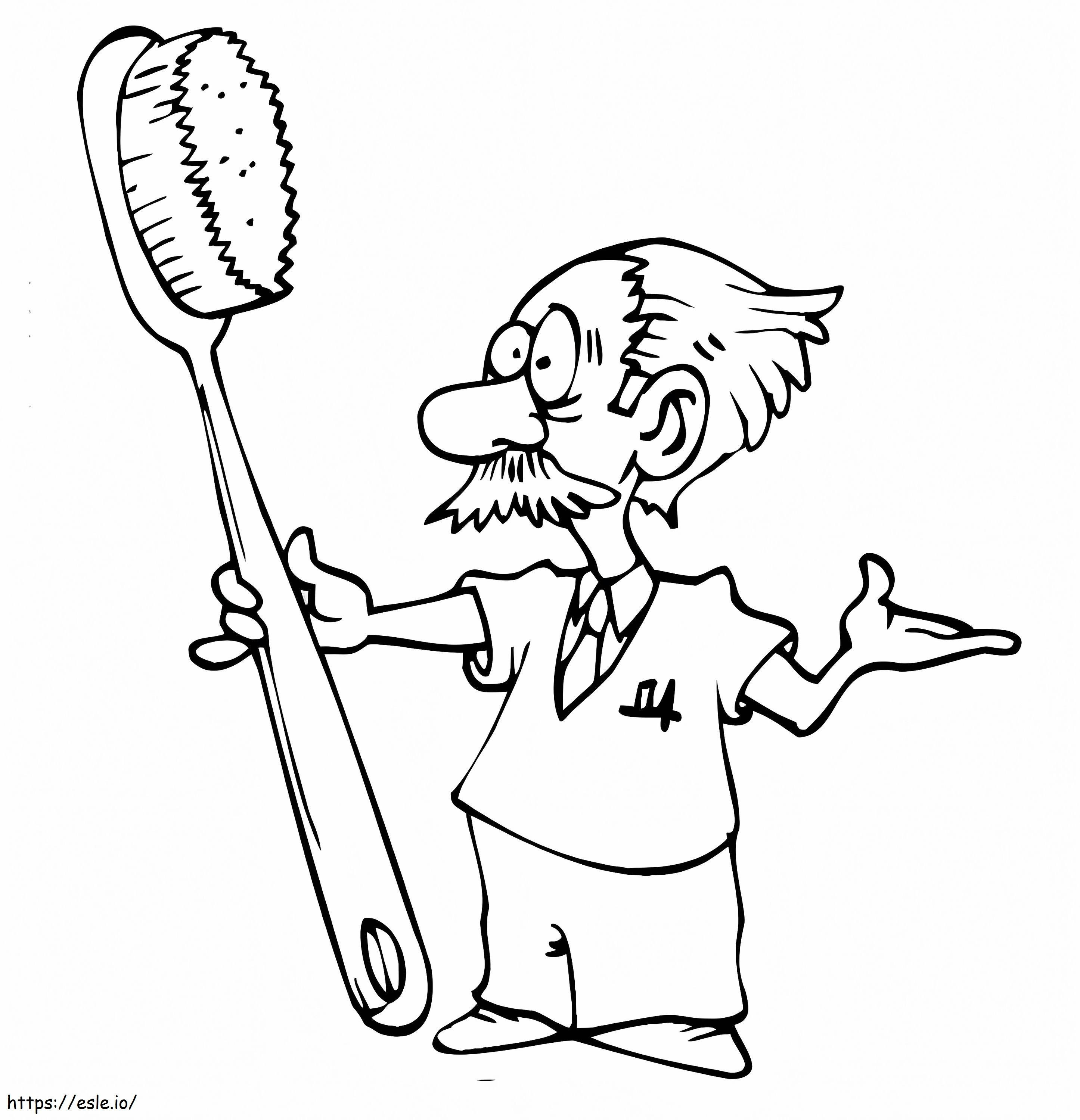 Dentist And Big Brush coloring page