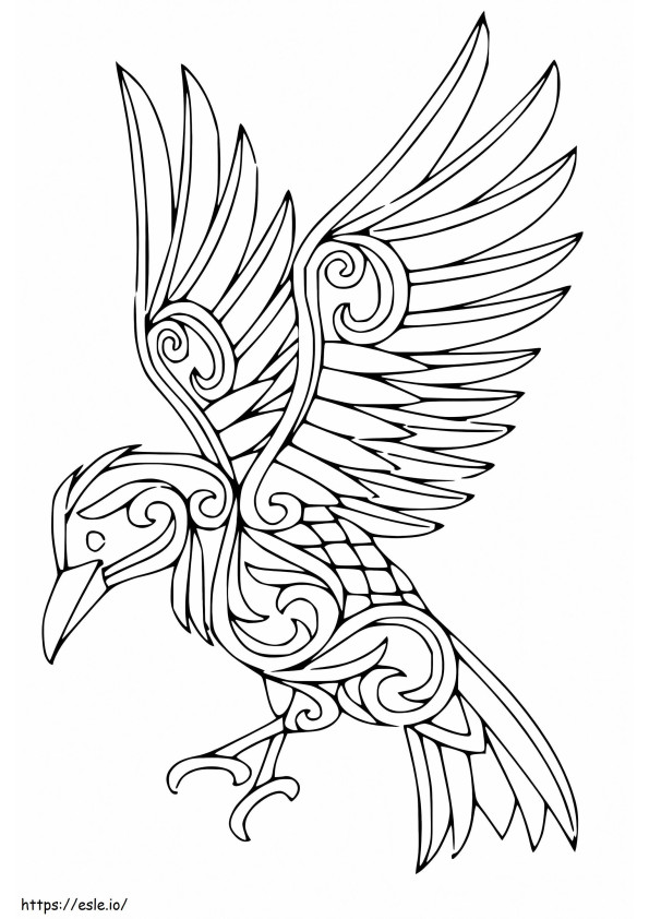 Coloriage Art du corbeau à imprimer dessin