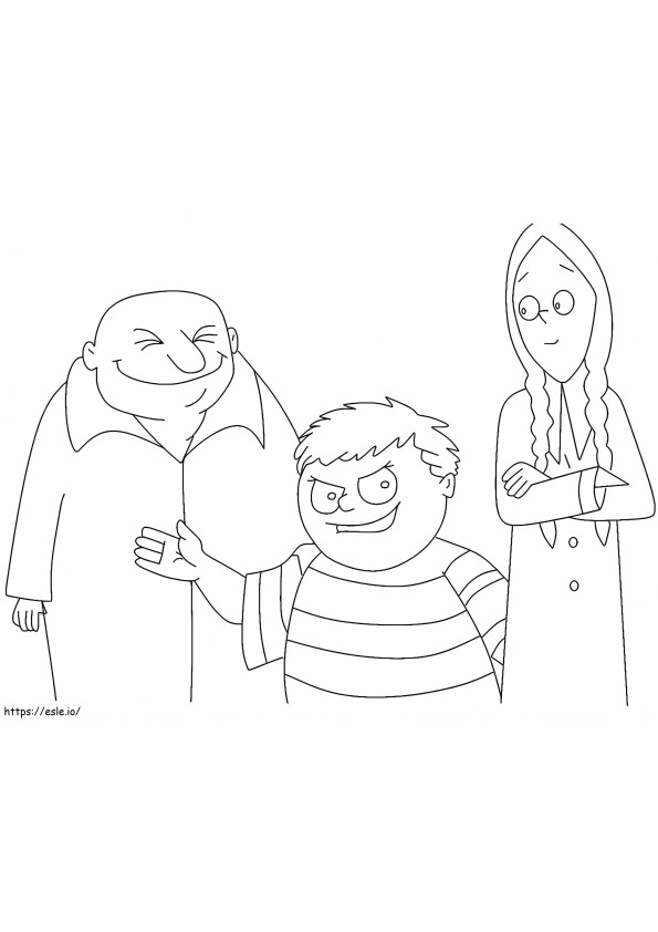 Coloriage La famille Addams 3 à imprimer dessin