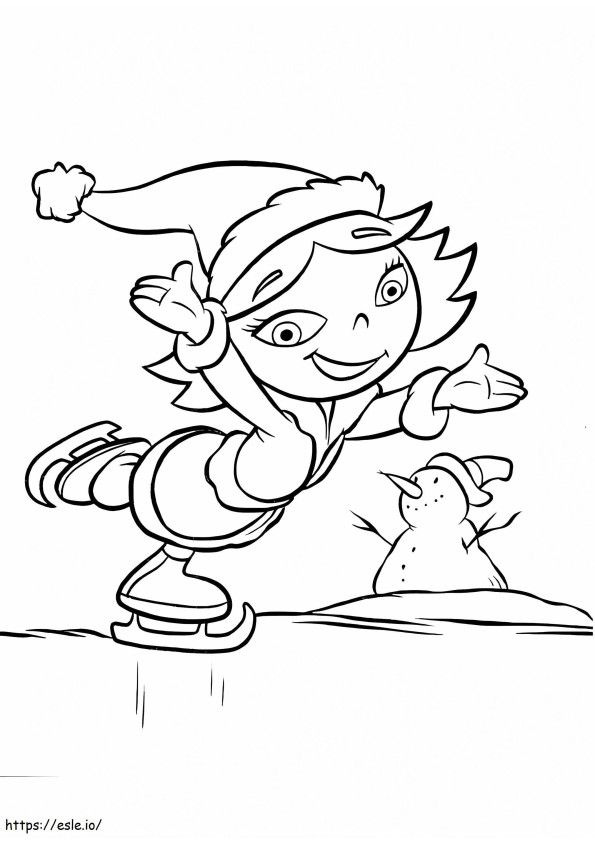June Ice Skating A4 coloring page