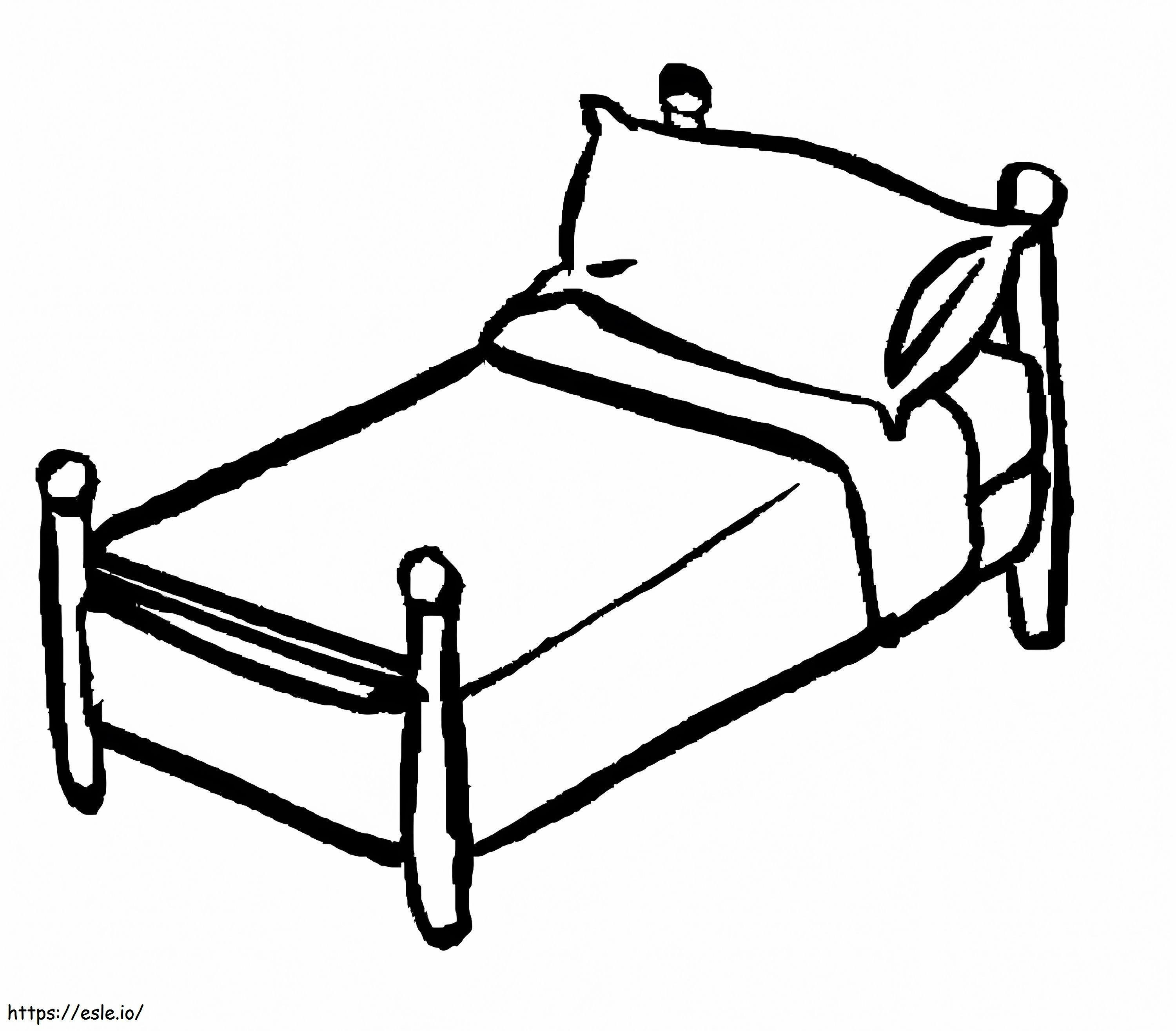 Bed Printable coloring page