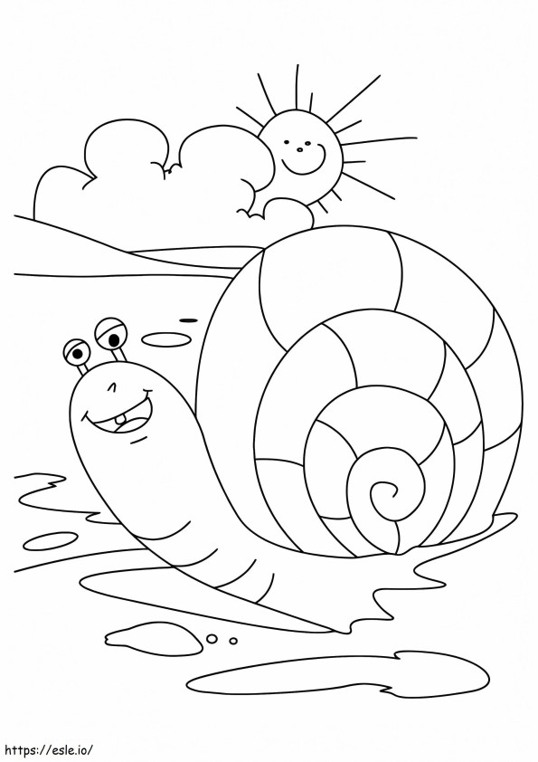 Snail On The Beach coloring page