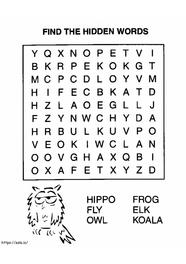 Find The Hidden Words Puzzles coloring page