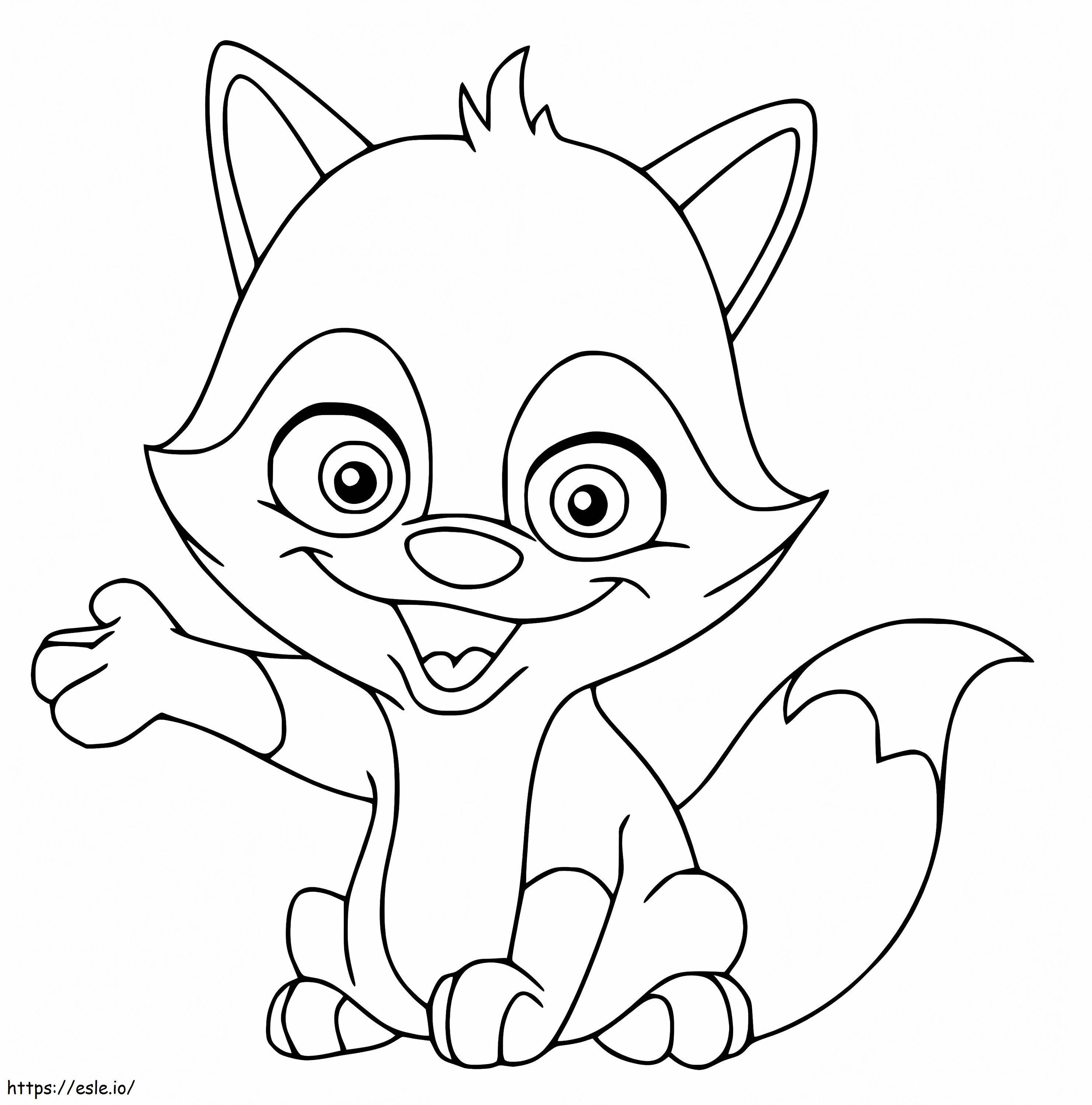 Cartoon Cute Fox coloring page