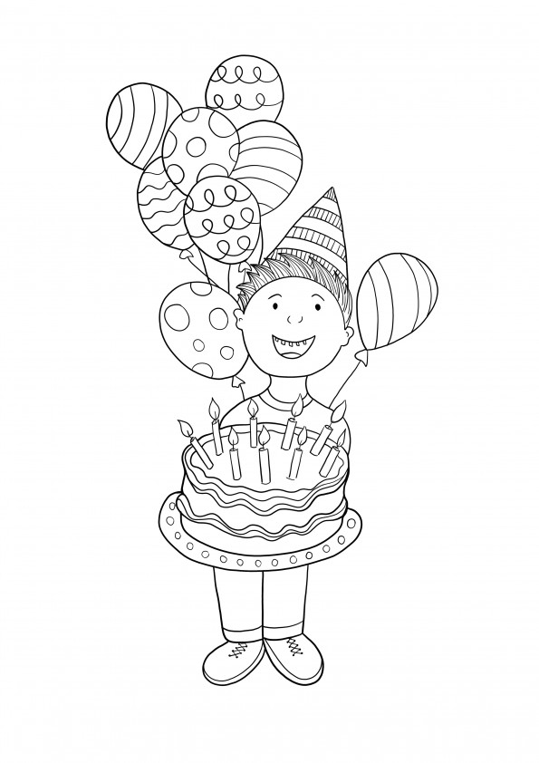 Boy and cake with candles freebie