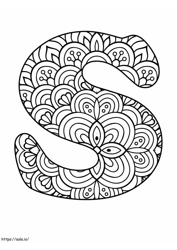 S betű Mandala ábécé kifestő