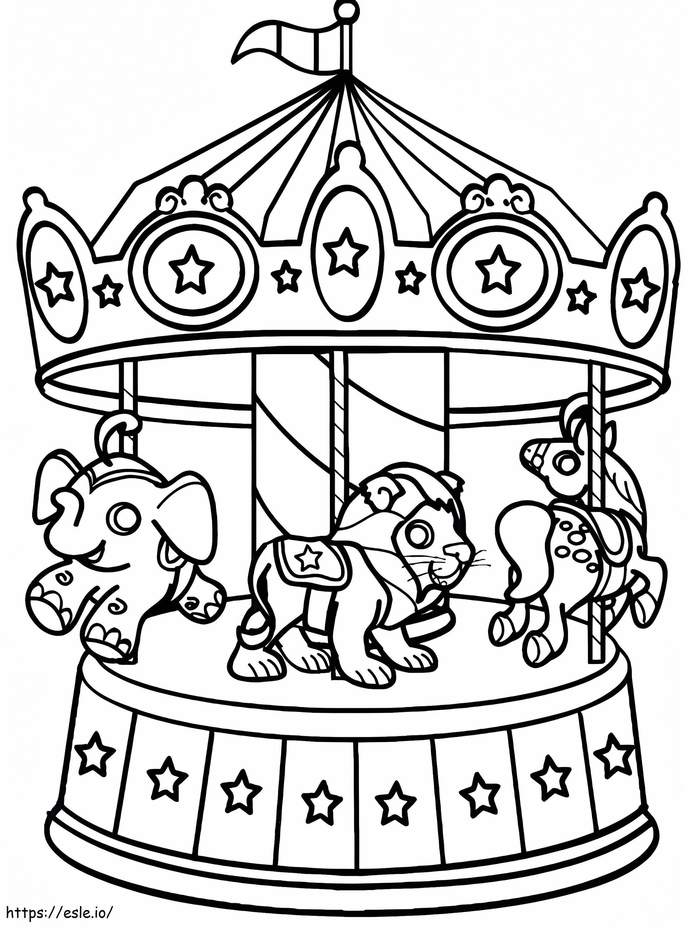 Adorable Carousel coloring page