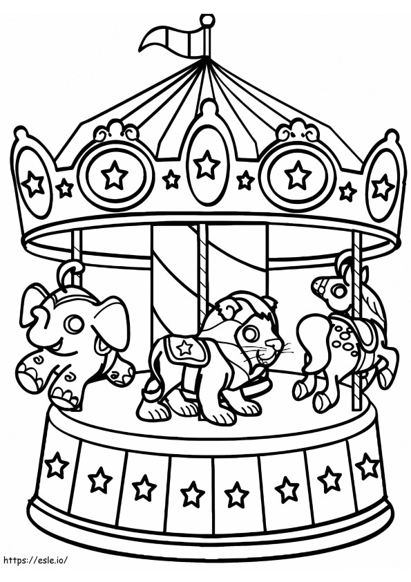 Adorable Carousel coloring page