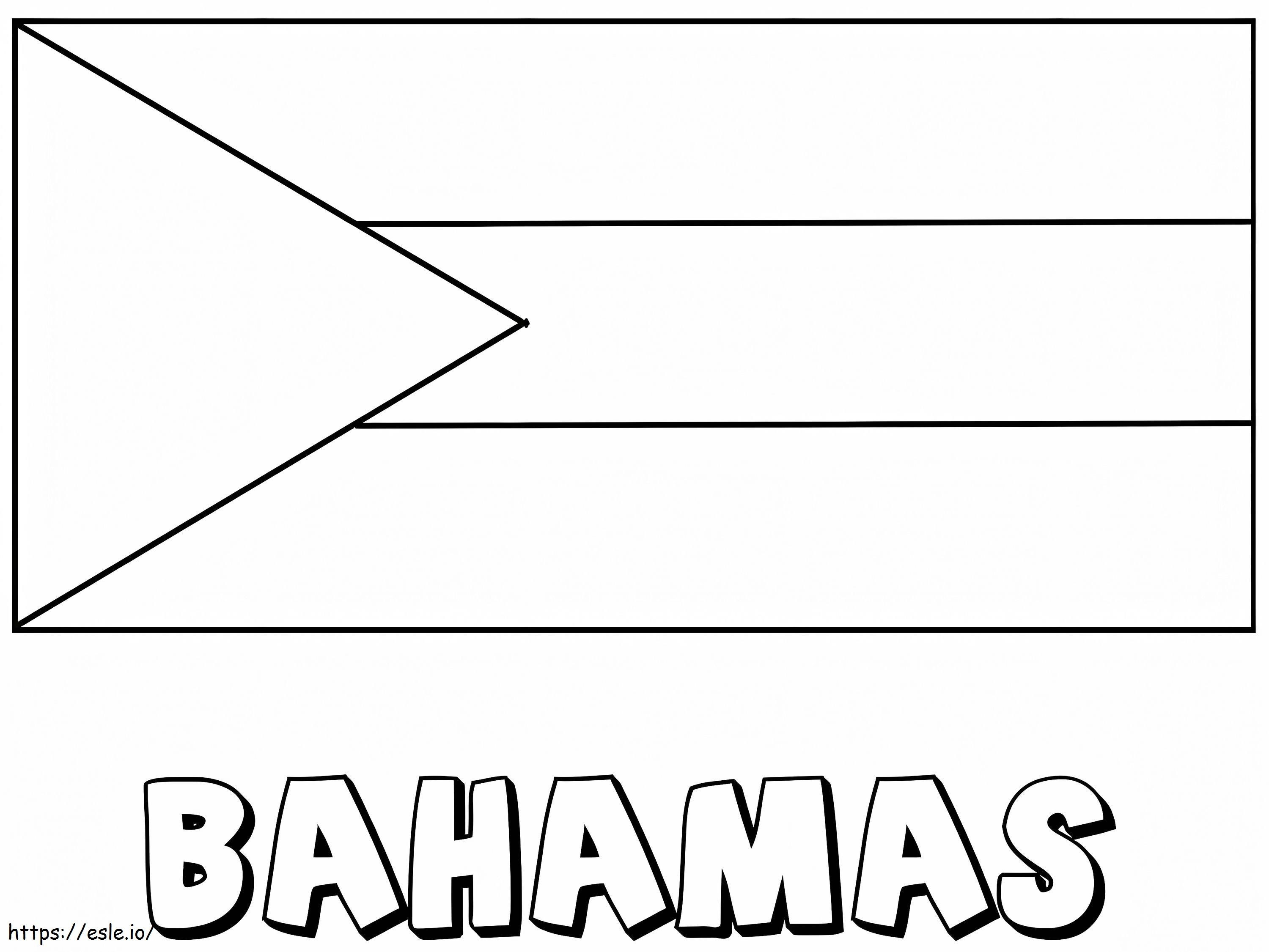 Flaga Bahamów kolorowanka