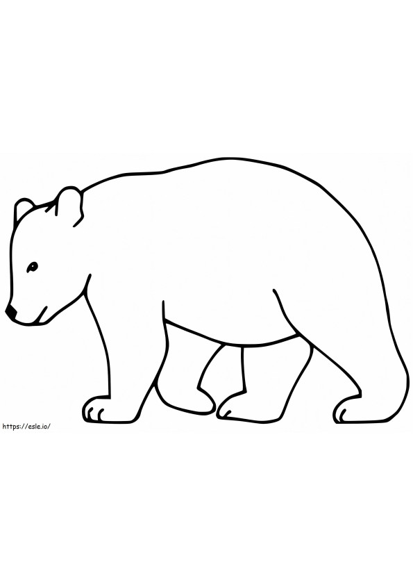 Easy Brown Bear coloring page